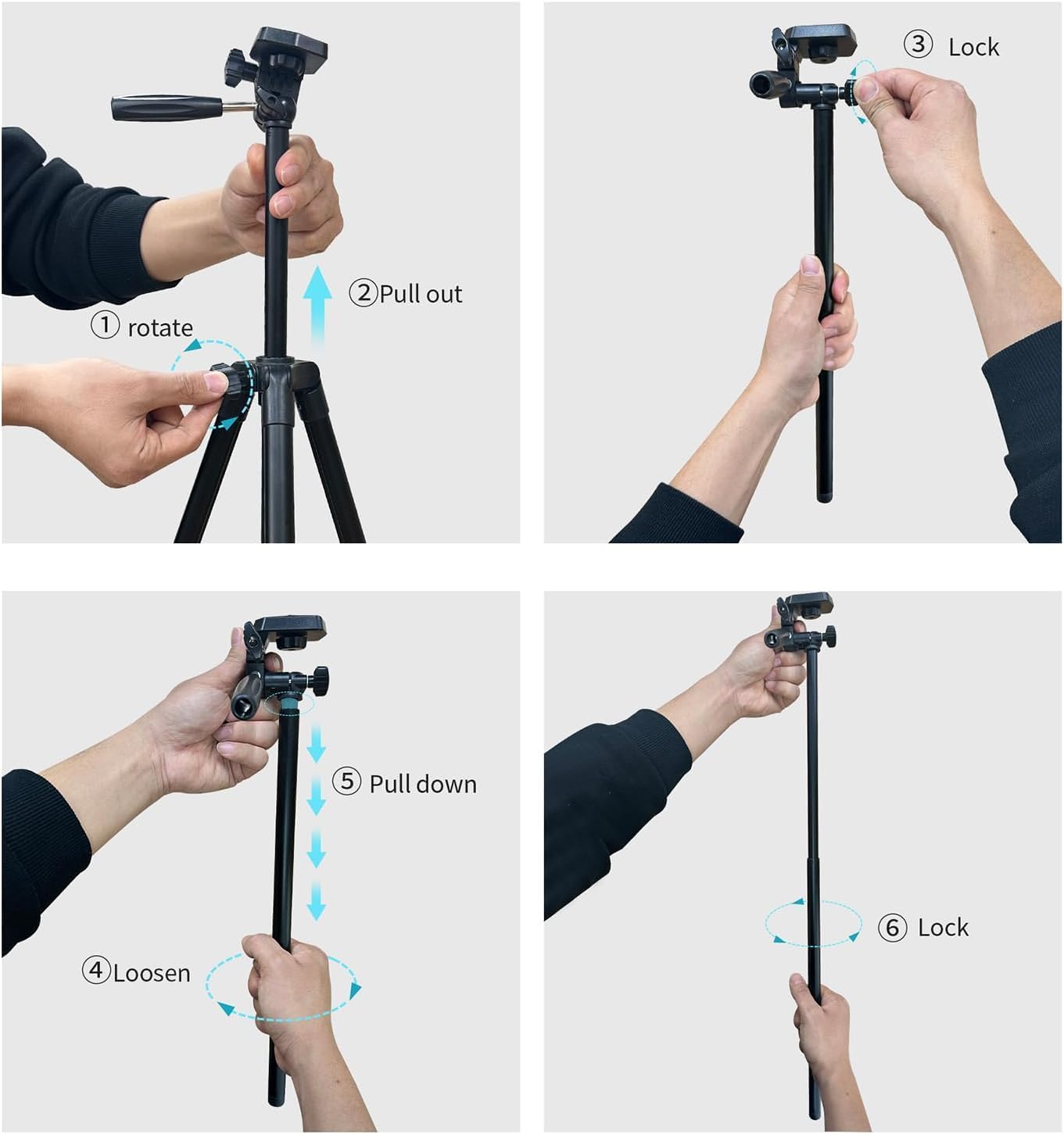 71-inch Aluminum Tripod with Phone Mount and Remote - Image 9