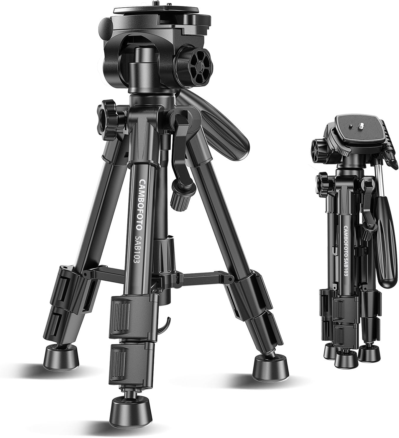 Camera and Phone Tripod, Gunmetal Grey Aluminum, with Carry Bag - Image 8