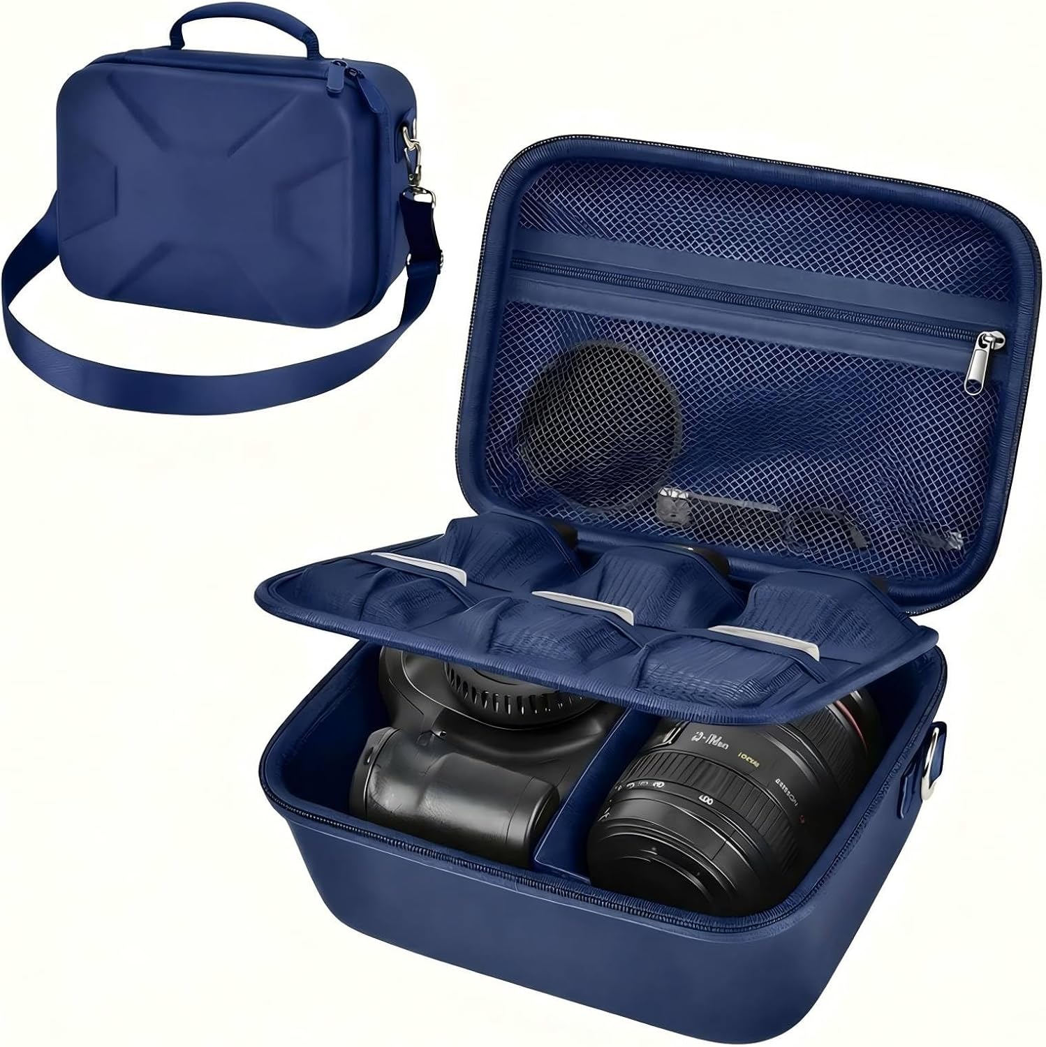 Camera Hard Case, Grey EVA, with Dividers and Shoulder Strap - Image 10