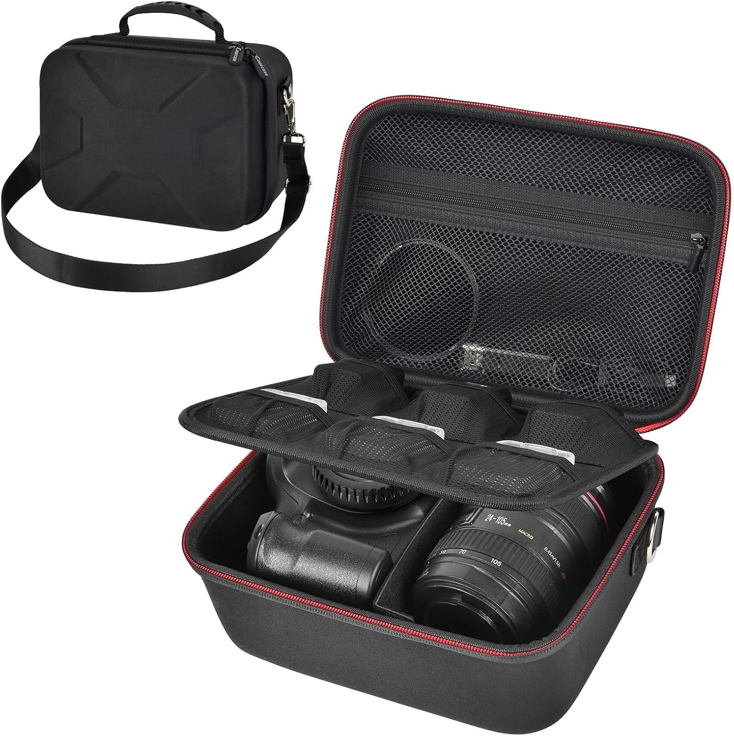 Camera Hard Case, Grey EVA, with Dividers and Shoulder Strap - Image 12