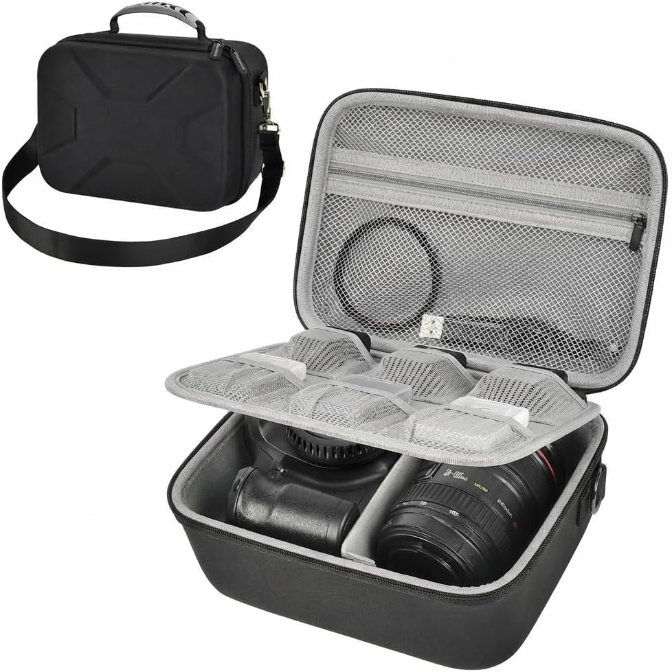 Camera Hard Case, Grey EVA, with Dividers and Shoulder Strap - Image 11