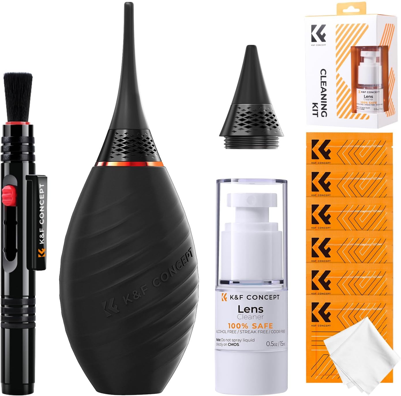 Camera and Lens Cleaning Kit with Air Blower and Wipes