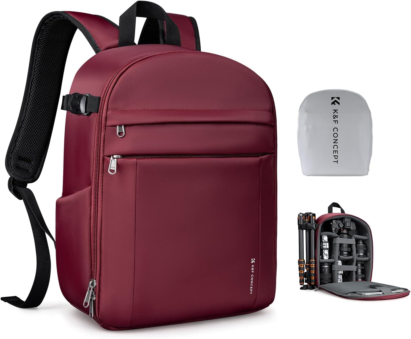 Camera Backpack, Black Fabric, with Rain Cover - Image 12