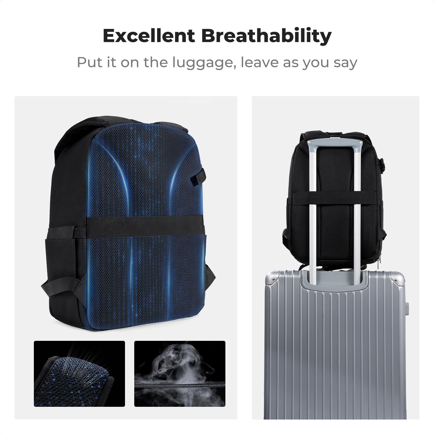 Camera Backpack, Black Fabric, with Rain Cover - Image 7