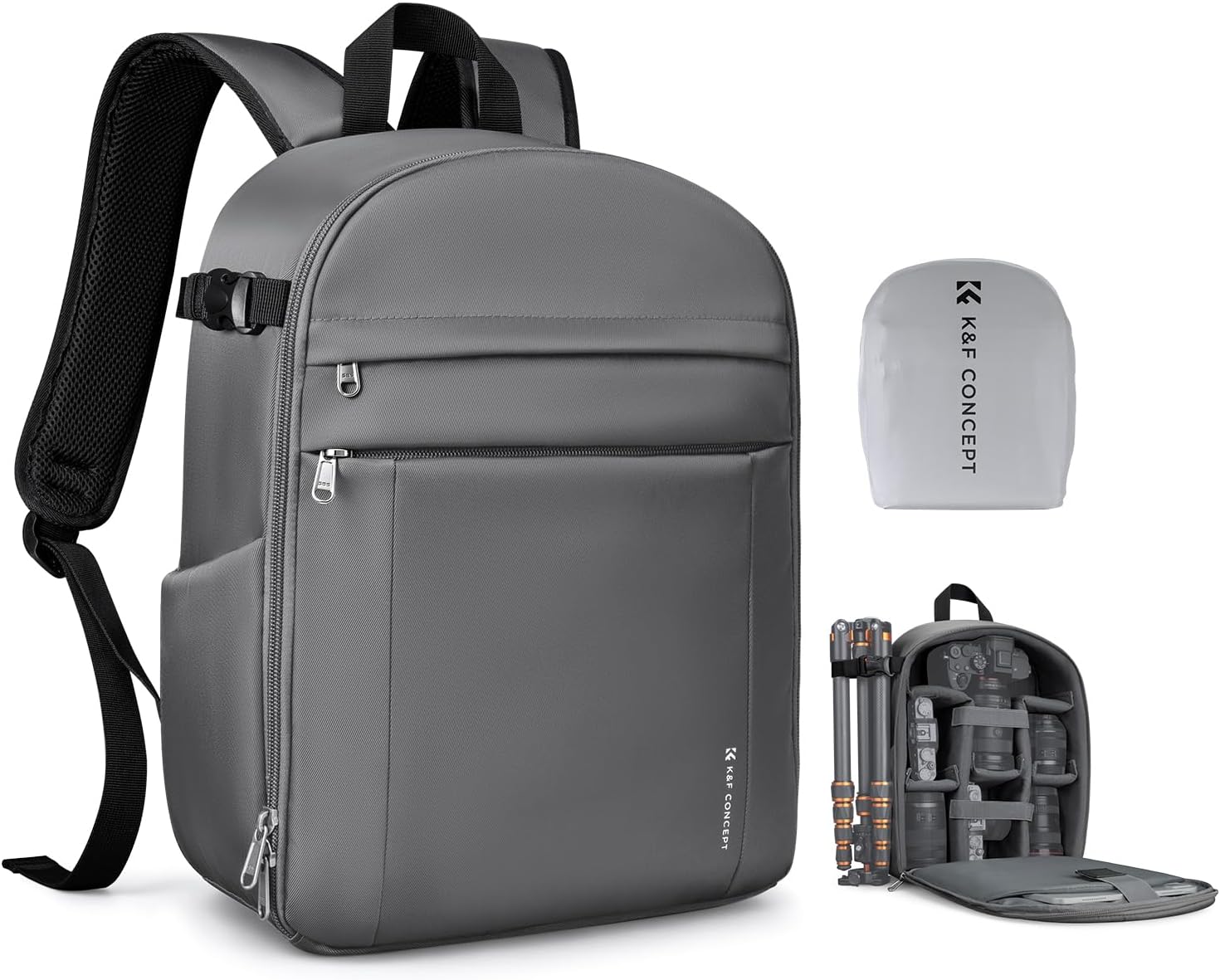 Camera Backpack, Black Fabric, with Rain Cover - Image 13