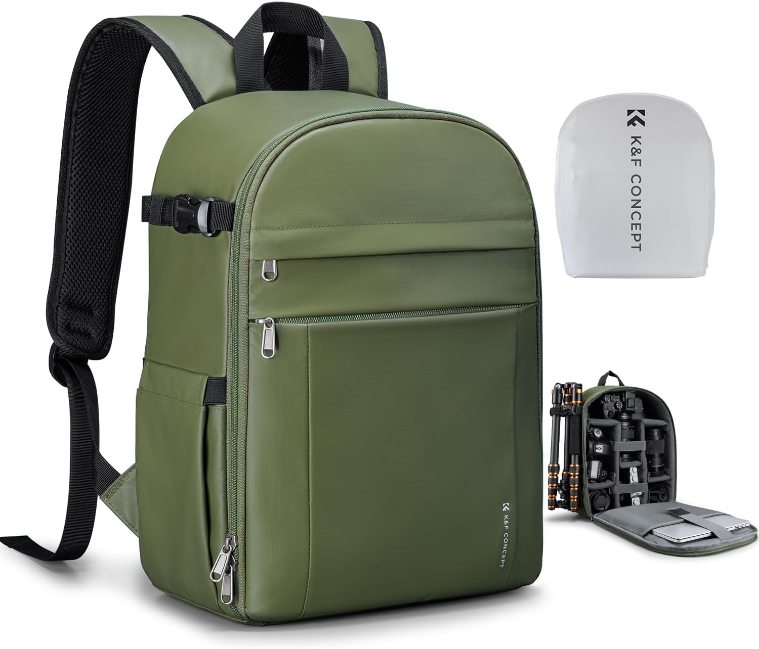 Camera Backpack, Black Fabric, with Rain Cover - Image 9
