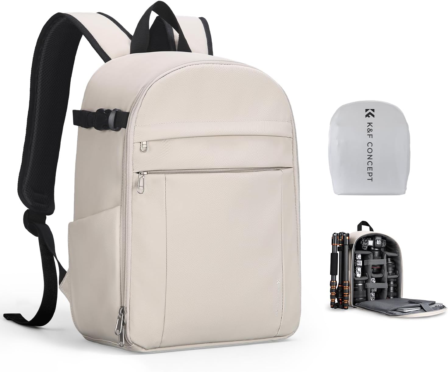 Camera Backpack, Black Fabric, with Rain Cover - Image 10