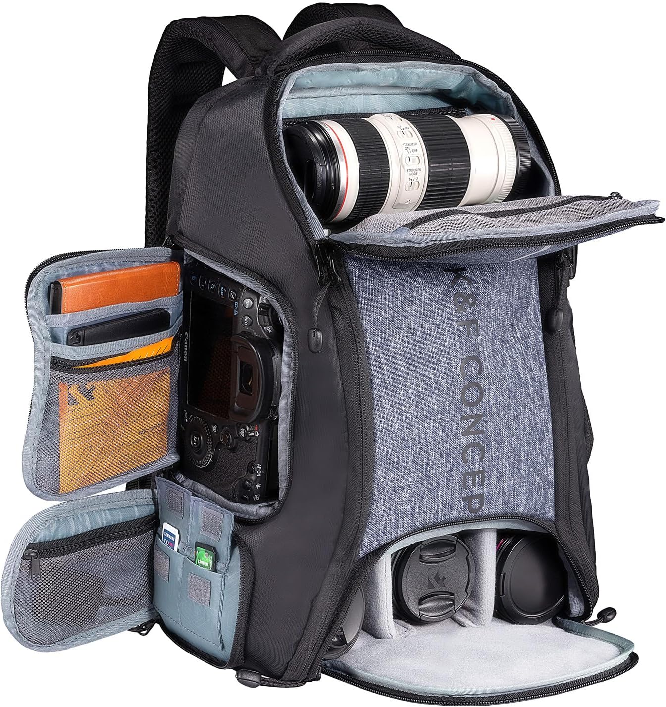 Camera Backpack, 30L Capacity, with Raincover and Laptop Slot - Image 8