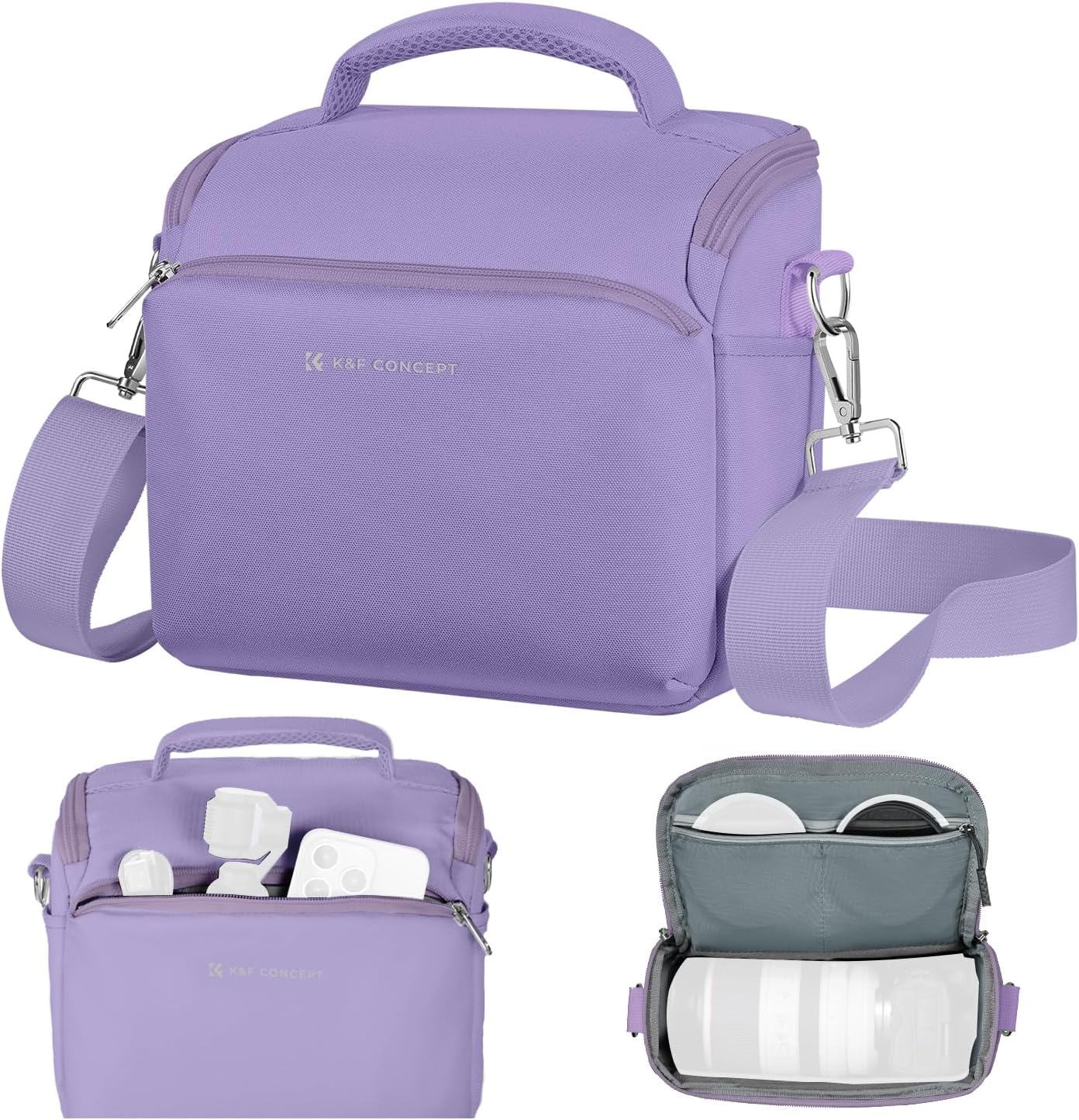 Pink Camera Crossbody Bag with Adjustable Strap and Handle - Image 14