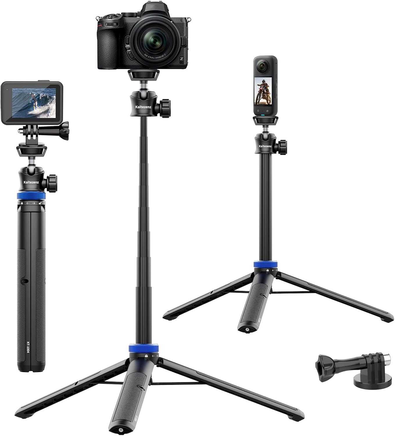 Extendable Camera Selfie Stick Tripod with Ball Head