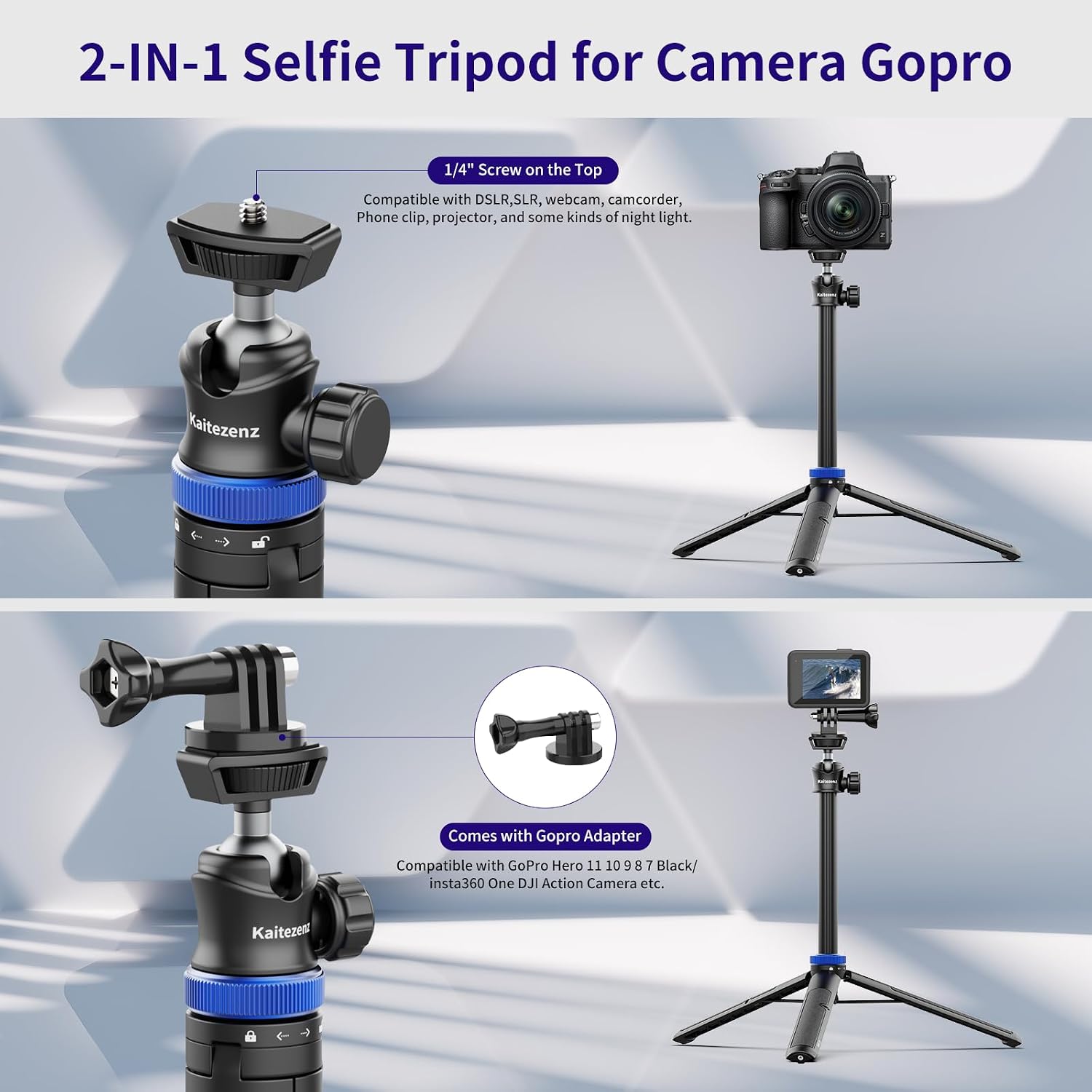 Extendable Camera Selfie Stick Tripod with Ball Head - Image 7