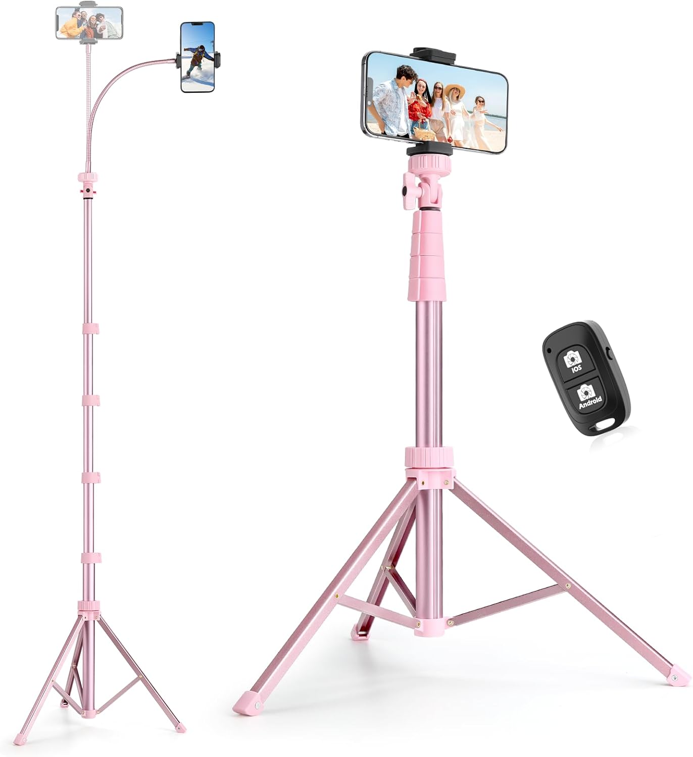 Extendable Phone Tripod with Remote, Black Aluminum - Image 9