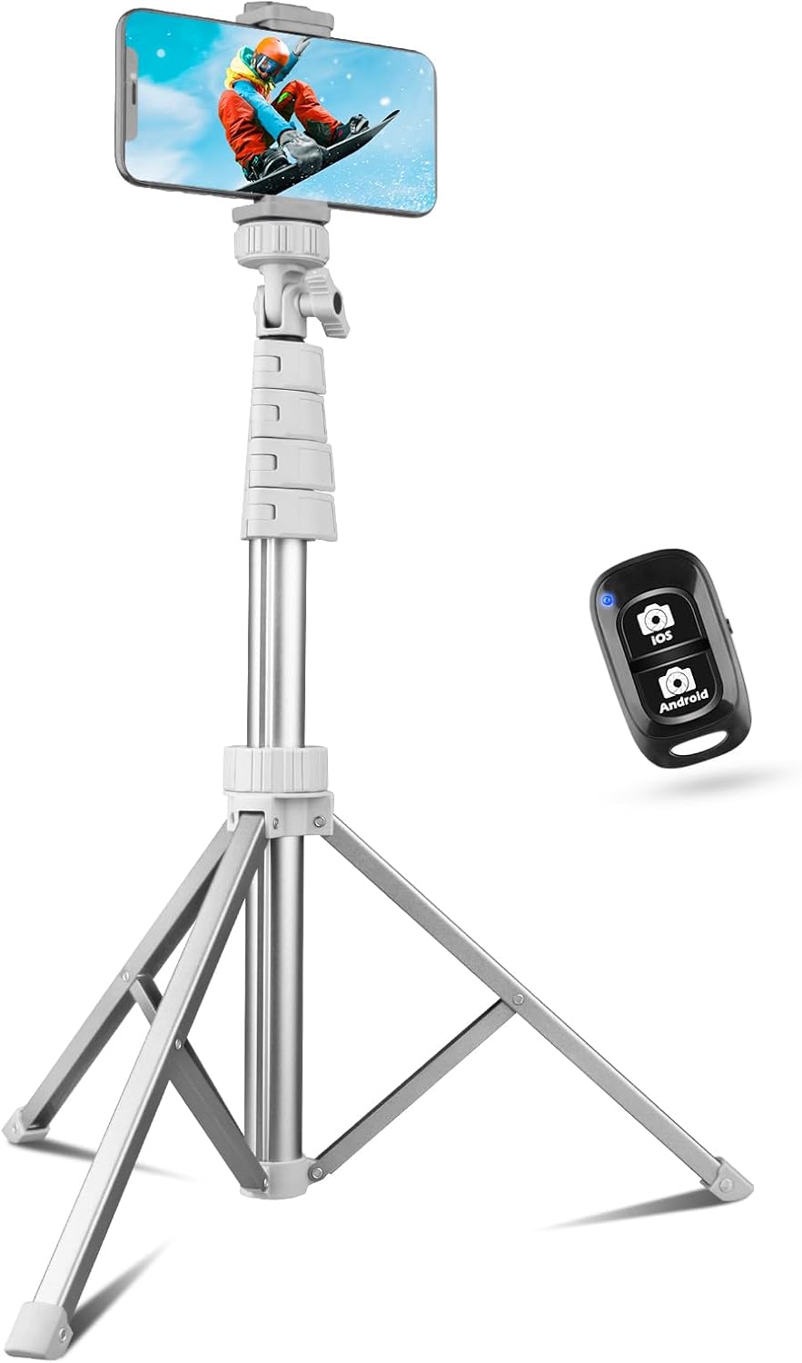Extendable Phone Tripod with Remote, Black Aluminum - Image 14